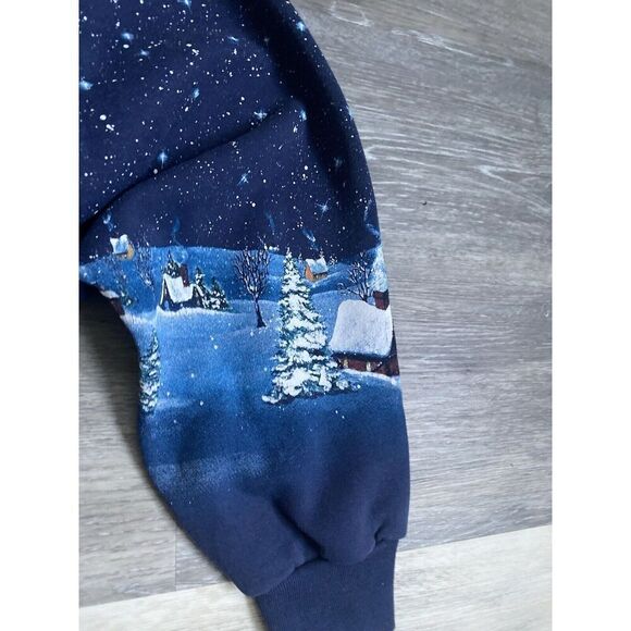 Vtg 90s Guardian Angel Faded AOP Sweatshirt Boxy Art Snow God Heaven Grunge - Picture 11 of 12